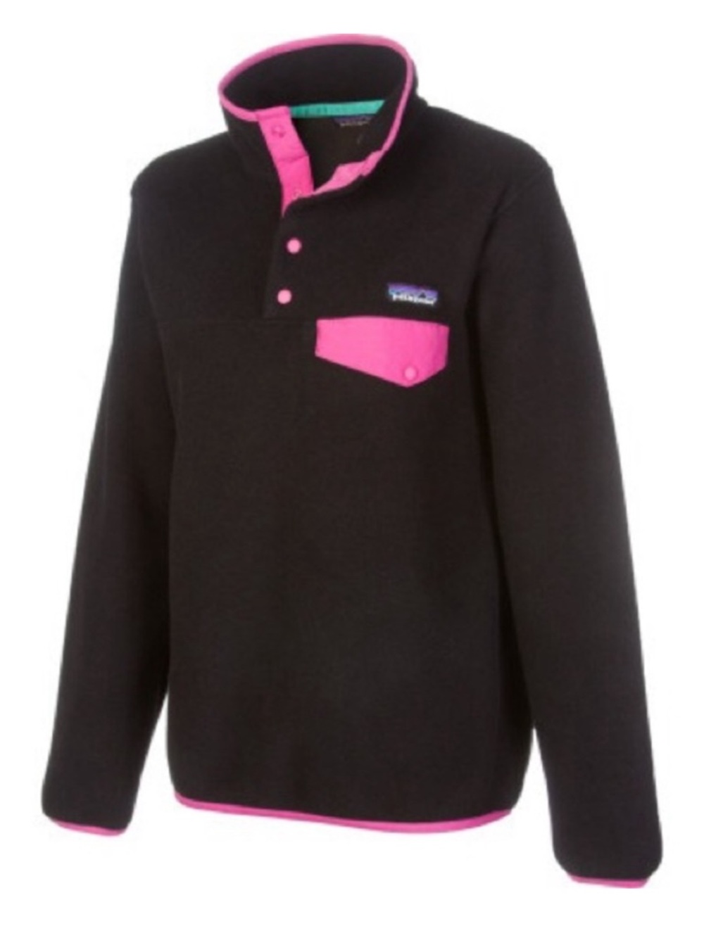 NEW Patagonia Synchilla Snap lightweight T Fleece Medium Pink Black